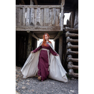 Wool cape with wolfs clasp "Tjark" Natural