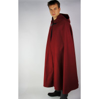 Wool cape with wolf buckle "Tjark" Red