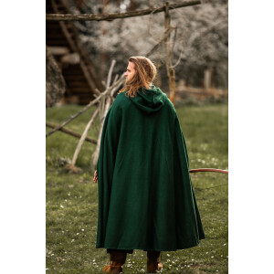 Mantella in lana con chiusura a moschettone "Tjark" Verde