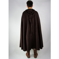 Wool cape with fibula and long hood "Ilmar" Red