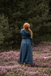Vestido medieval de algodón "Angie" Azul XXXL