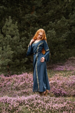 Medieval cotton dress "Angie" Blue XXL