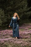 Medieval cotton dress "Angie" Blue XXL