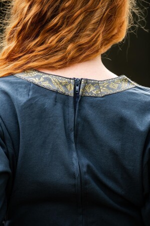 Vestido medieval de algodón "Angie" Azul L