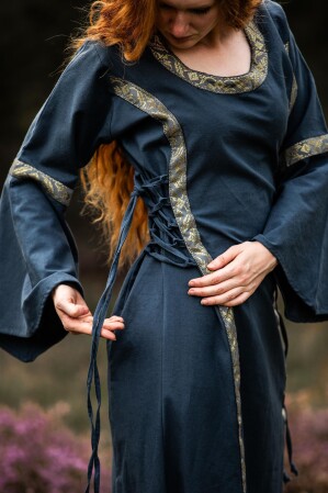 Vestido medieval de algodón "Angie" Azul L