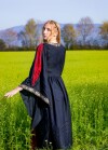 Abito in viscosa nobile "Ivette" Nero/Rosso S