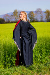Noble robe en viscose "Ivette" Noir/Rouge XS