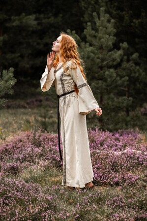 Medieval cotton dress "Angie" Natural XXXL