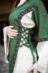 Abito medievale in cotone "Angie" Verde/Naturale XS