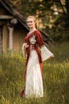 Vestido medieval de algodón "Angie" Rojo/Natural XXL