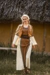 Mittelalter Baumwollkleid "Angie" Tabak/Natur XS