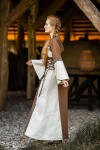 Mittelalter Baumwollkleid "Angie" Tabak/Natur XS