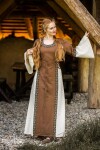 Robe médiévale en coton "Angie" Tobacco/Ècru S