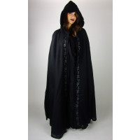 Capa de lana con bordado "Marta" Longitud 160 cm Negro