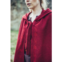Mantella in lana con ricamo "Alma" Rosso