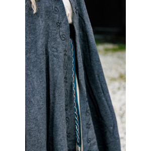 Wool cape with embroidery "Alma" Grey