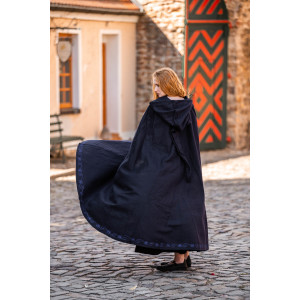 Wool cape with embroidery "Alma" Blue