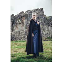 Wool cape with embroidery "Alma" Brown
