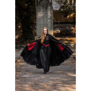 Wool cape with embroidery "Alma" Black