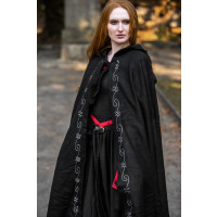 Wool cape with embroidery "Alma" Black