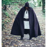 Mantella in lana con cappuccio lungo "Raik" Lunghezza 160 cm Marrone