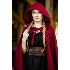 Capa de lana con capucha larga "Hervir" Roja