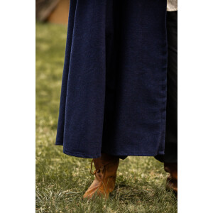 Mantella in lana con cappuccio lungo "Hervir" Blu