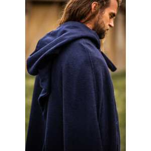 Capa de lana con capucha larga "Hervir" Azul