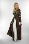 Kleid mit Trompetenärmeln "Larissa" Braun/Natur L