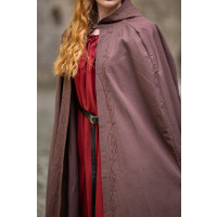 Mantello medievale con ricamo "Erna" Marrone