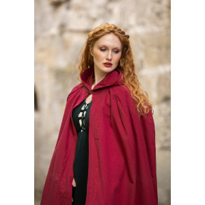Mantello medievale con ricamo "Erna" Rosso
