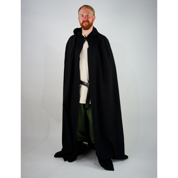 Medieval cotton cape "Gunnar" Black