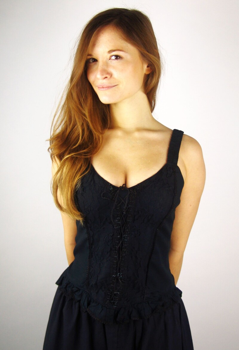 Haut de corsage gothique "Enya" Noir S/M