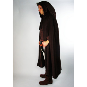 Wool cape with arm slits "Frank" Black