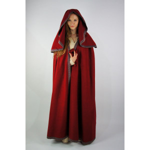 Cape with big hood "Theresa" Red