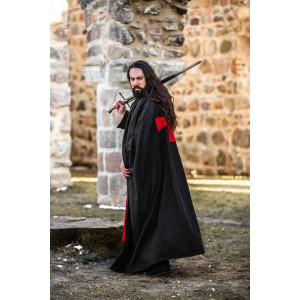 Cape of the Knights Templar "Arnulf" Black/Red