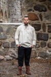Camicia pirata "Claude" con polsini allacciati Naturale S
