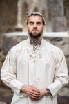 Camicia pirata "Claude" con polsini allacciati Naturale S
