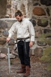 Camicia pirata "Claude" con polsini allacciati Naturale S