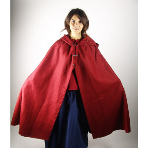 Cape with long buttons "Marie" Red