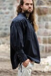 Camicia pirata "Claude" con polsini allacciati Nero M