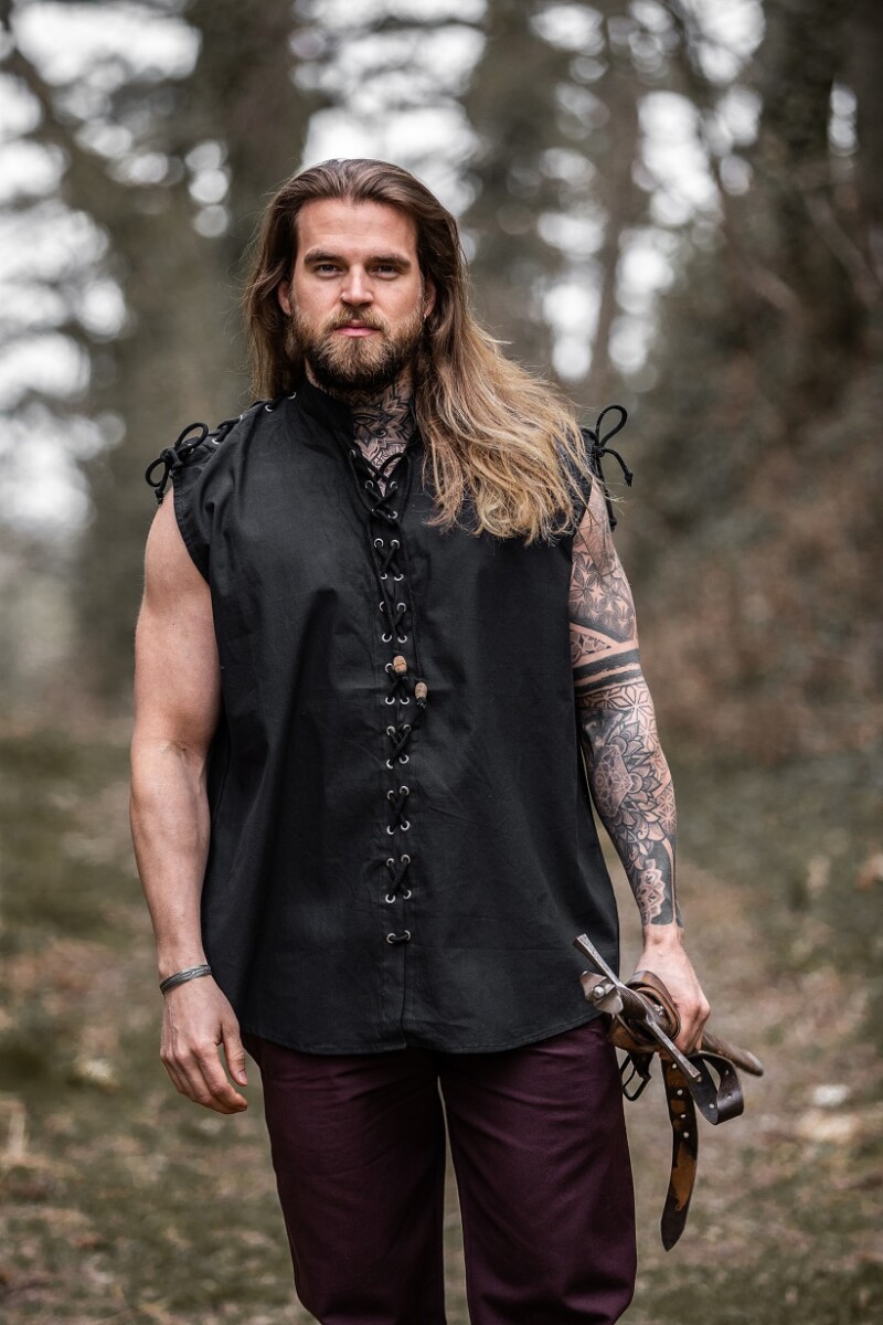 1050 lace-up sleeveless shirt "Ott