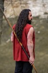 Chemise à lacets sans manches à col montant "Louis" Rouge XXXL