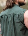 Camicia senza maniche con collo alto e collo allacciato "Louis" Verde XXL