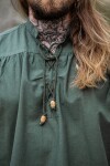 Camicia senza maniche con collo alto, senza maniche, allacciata con lacci "Louis" Verde L