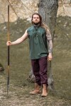 Ärmelloses Stehkragen-Schnürhemd "Louis" Grün S