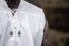Camisa de cuello alto sin mangas con cordones "Louis" Blanco XXXL