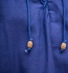 Ärmelloses Stehkragen-Schnürhemd "Louis" Blau S