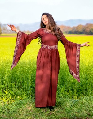 Edles Viskose Kleid Burgundrot XXL