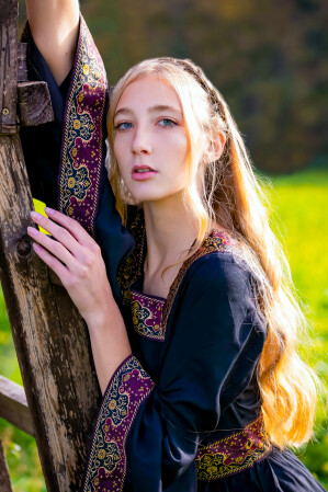 Edles Viskose Kleid Schwarz XS
